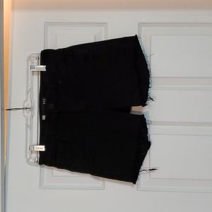 Black denim shorts